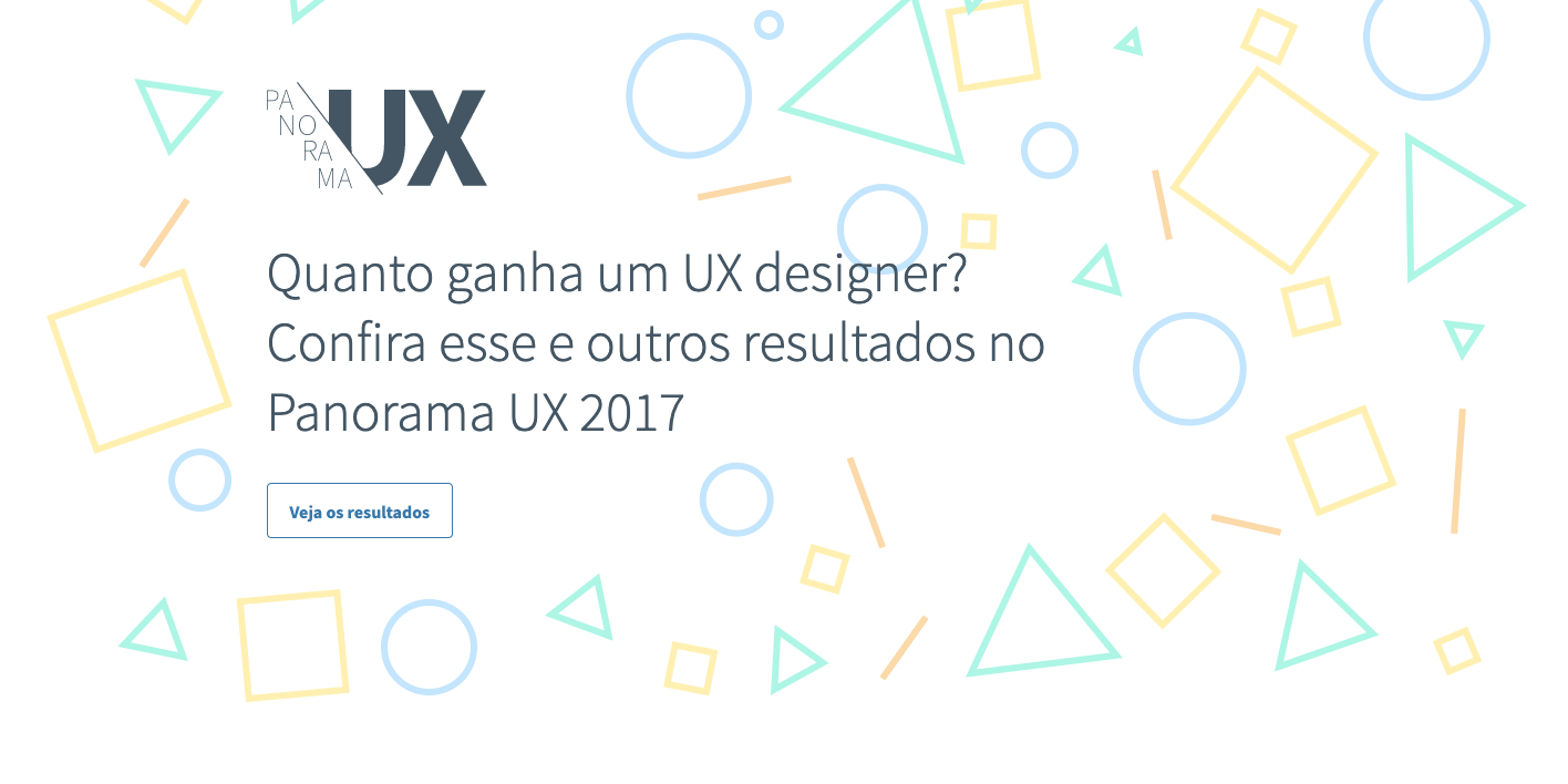 Seção de introdução do site Panorama UX 2017